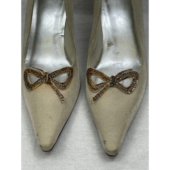 Women's Stuart Wietzman Cream Heels Size 7 - Picture 4 of 8